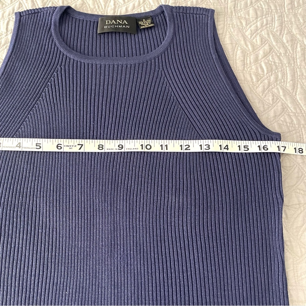 Dana Buchman Silk Knit Sleeveless Shell Tank Top Vintage Black Label Size M - Picture 5 of 8